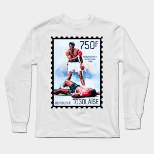 Muhammad Ali Postage Stamp Long Sleeve T-Shirt